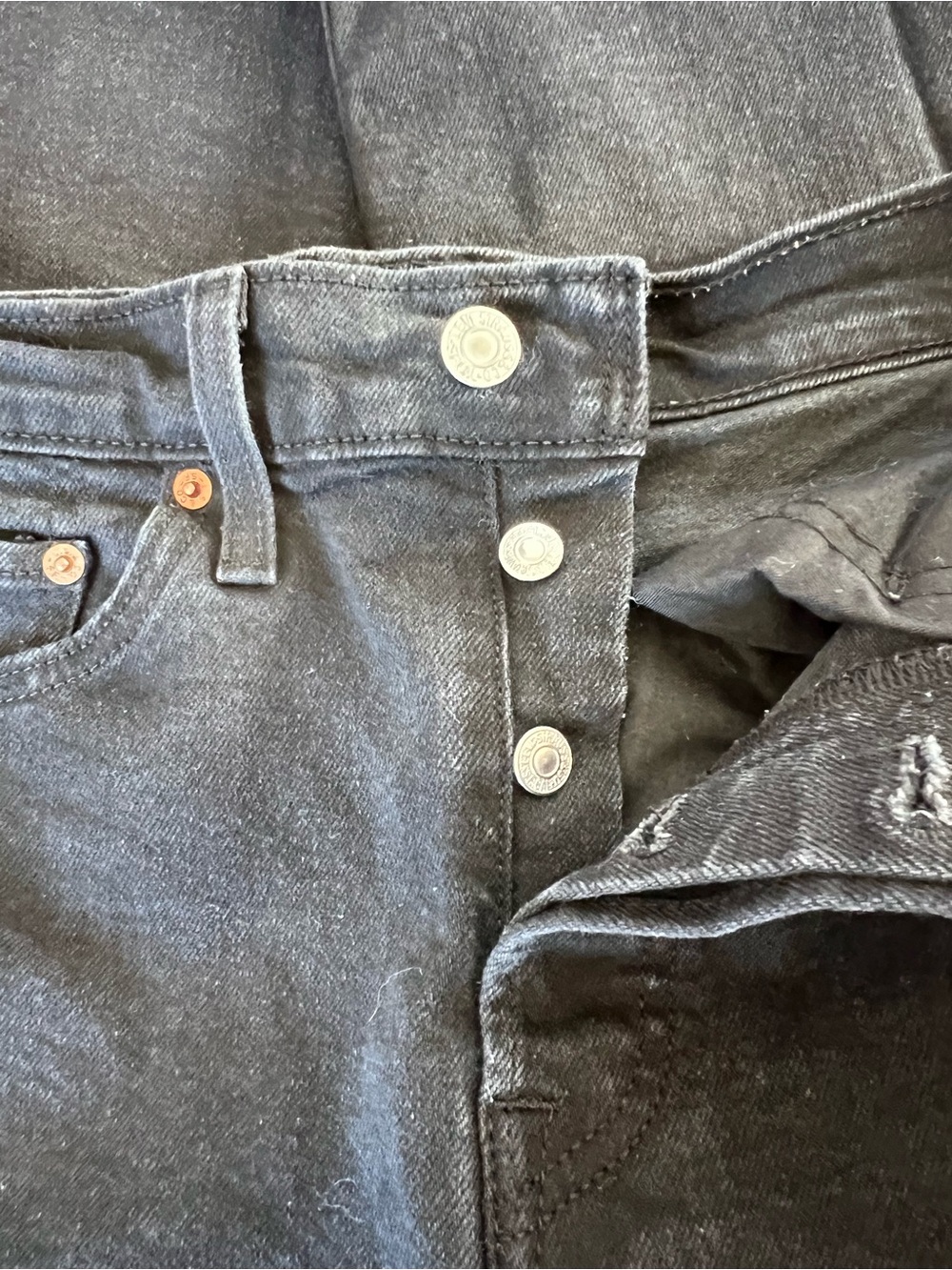 Levi's Wedgie Straight Black Jeans High-Waist Denim Pants High Rise Button Fly - Picture 8 of 10